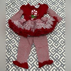 12M Girls Christmas Outfit EUC No stains